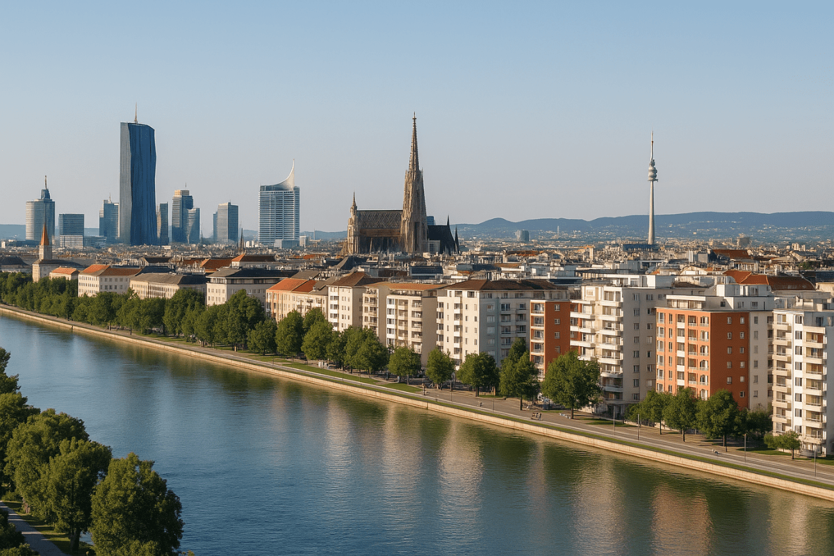 Immobilienkauf Wien – Skyline mit Wohnimmobilien in Wien